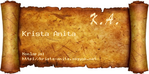 Krista Anita névjegykártya