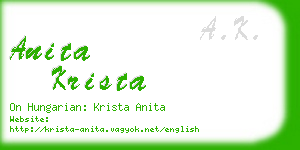 anita krista business card